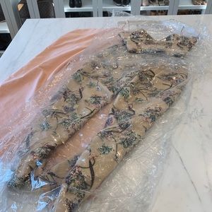 COSTARELLOS Sequin embroidered pants & bustier set